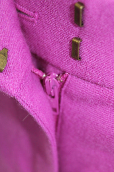 J Crew Womens Dress Pants Purple Wool Hook Eye 27 Inseam Size 0P