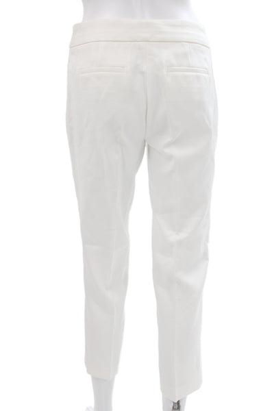 J Crew Women Ankle Pants White Cotton Zip 24in Inseam Size 0