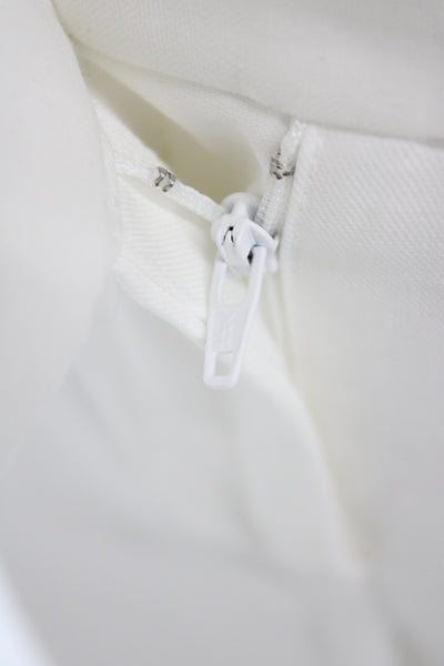 J Crew Women Ankle Pants White Cotton Zip 24in Inseam Size 0
