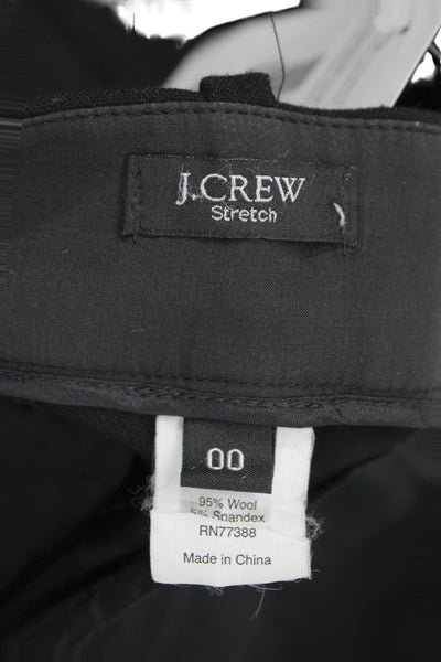 J Crew Womens Dress Pants Black Wool Zip Inseam 27 Size 00