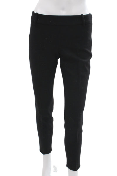 J Crew Women Dress Pants Black Wool Blend Zip Inseam 28 Size 00