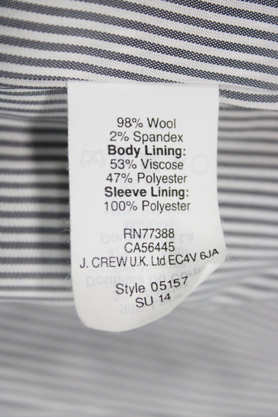 J Crew Women Black Wool Basic Jacket Button Long Sleeve Schoolboy Size 4