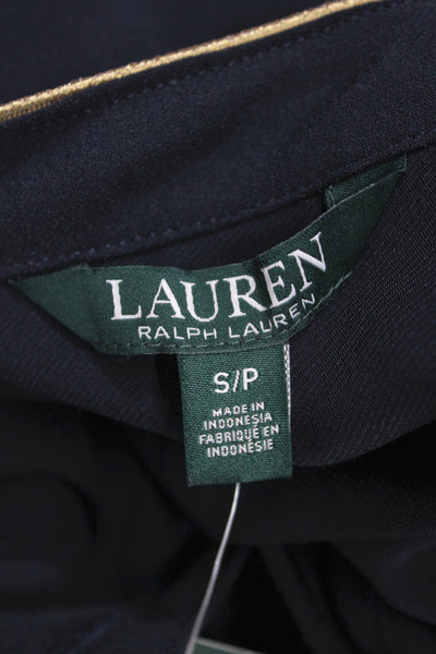 Lauren Ralph Lauren Womens Blue Collared Button Basic Blouse Long Sleeve Size S