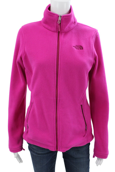 The North Face Women Pink Recycled Polyester Basic Jacket Long Sleeve Size S