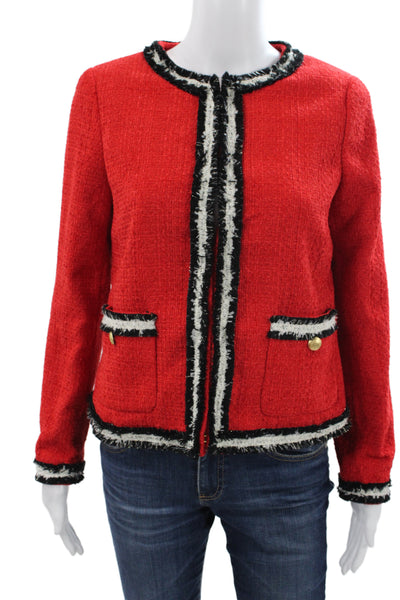 Talbots Women Red Basic Jacket Long Sleeve Polyester Size 2