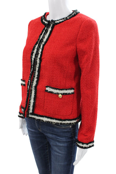 Talbots Women Red Basic Jacket Long Sleeve Polyester Size 2