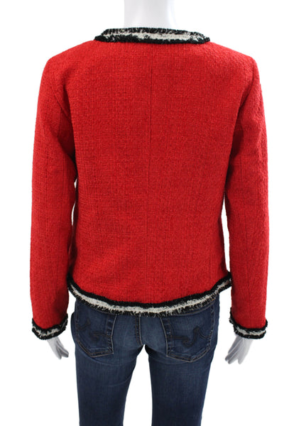 Talbots Women Red Basic Jacket Long Sleeve Polyester Size 2