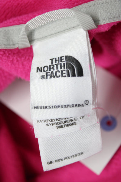 The North Face Womens Basic Pink Jacket Polyester Zip Petite Size S