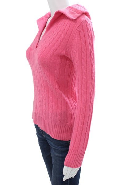 Lauren Ralph Lauren Women Pink Cashmere Pullover Collared Size XS