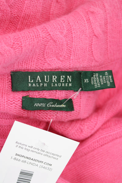 Lauren Ralph Lauren Women Pink Cashmere Pullover Collared Size XS