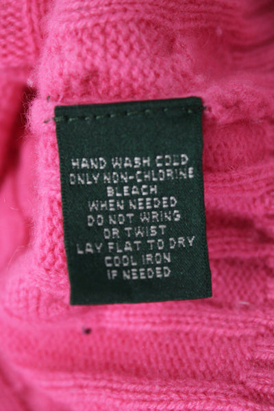 Lauren Ralph Lauren Women Pink Cashmere Pullover Collared Size XS