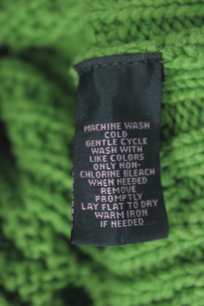 LRL Lauren Jeans Women Green Turtleneck Pullover Sweater Cotton Size S