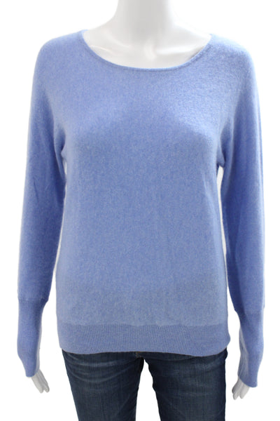 Tahari Womens Pullover Sweater Blue Boat Neck Long Sleeve Cashmere Size S