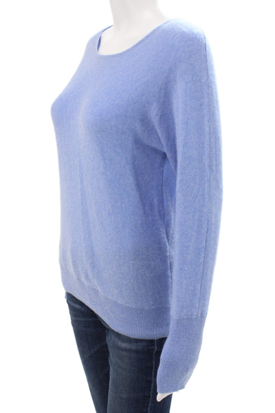 Tahari Womens Pullover Sweater Blue Boat Neck Long Sleeve Cashmere Size S