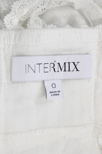 Intermix Womens Cotton Striped Square Neck Camisole White Sleeveless Size 0