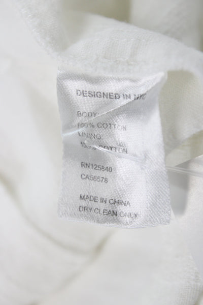 Intermix Womens Cotton Striped Square Neck Camisole White Sleeveless Size 0