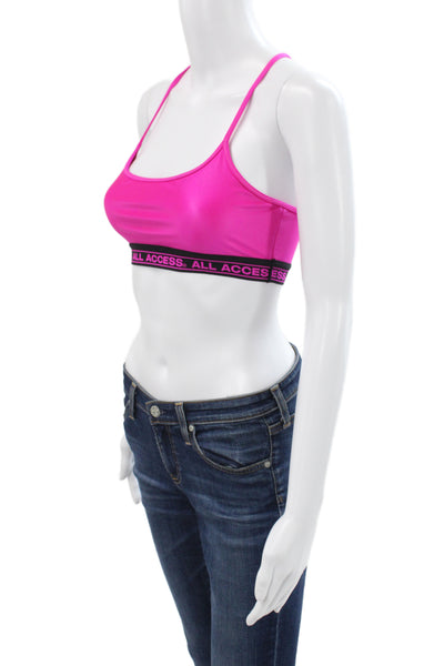 All Access Womens T Strap Back Sports Bra Pink Black Size Small