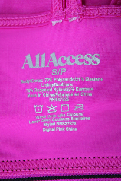 All Access Womens T Strap Back Sports Bra Pink Black Size Small