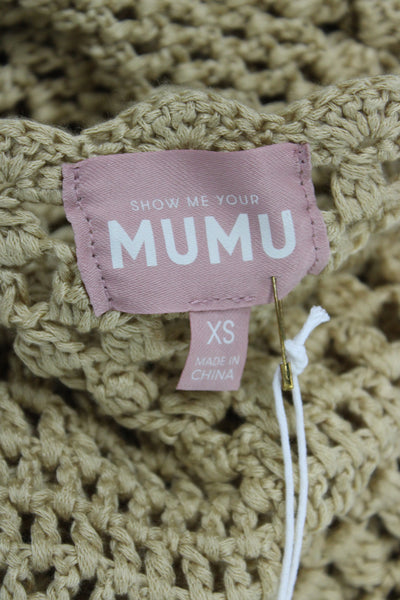 Show Me Your Mumu Women Beige Boho Pullover Round Neck Long Sleeve Size XS