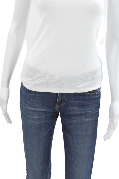 Nation LTD Womens Basic White Pima Cotton Scoop Neck Sleeveless Tank Size XS