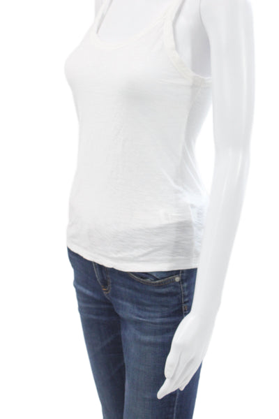 Nation LTD Womens Basic White Pima Cotton Scoop Neck Sleeveless Tank Size XS