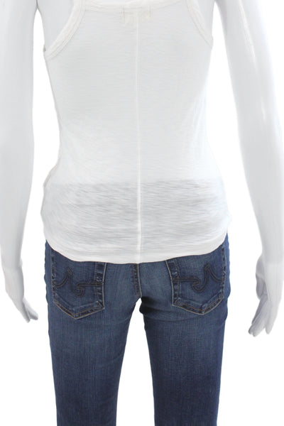 Nation LTD Womens Basic White Pima Cotton Scoop Neck Sleeveless Tank Size XS