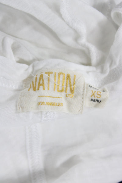 Nation LTD Womens Basic White Pima Cotton Scoop Neck Sleeveless Tank Size XS