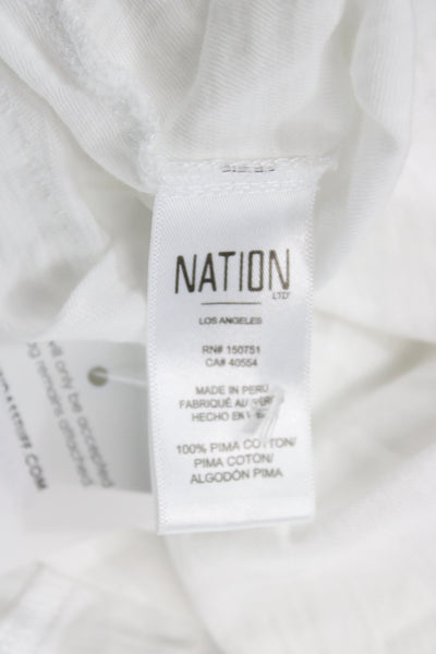 Nation LTD Womens Basic White Pima Cotton Scoop Neck Sleeveless Tank Size XS