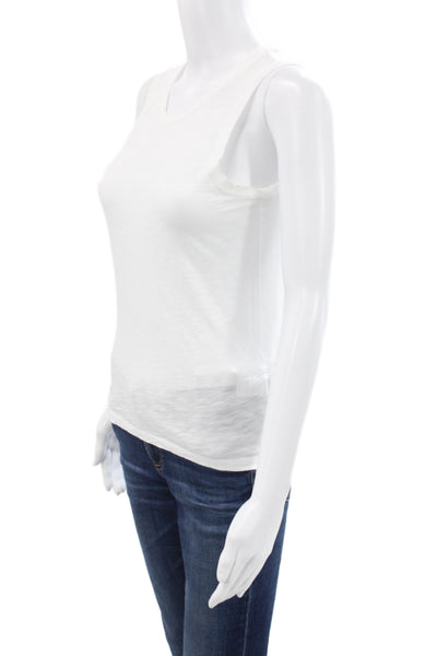 Goldie Womens Sleeveless Basic Tank Pima Cotton Crew Neck White Size XS
