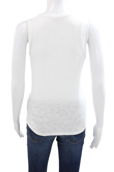 Goldie Womens Sleeveless Basic Tank Pima Cotton Crew Neck White Size XS