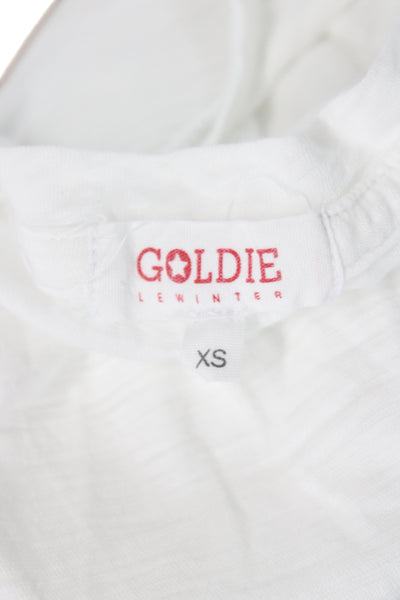 Goldie Womens Sleeveless Basic Tank Pima Cotton Crew Neck White Size XS