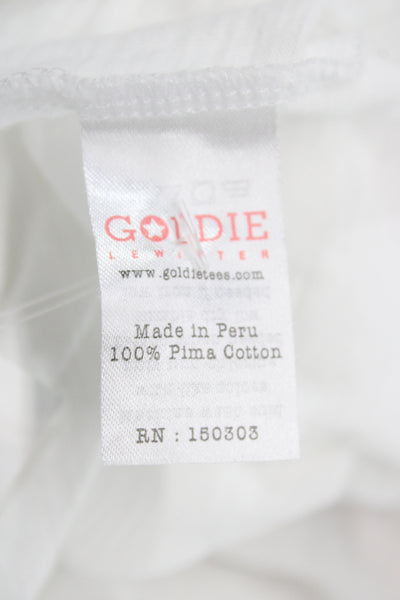 Goldie Womens Sleeveless Basic Tank Pima Cotton Crew Neck White Size XS