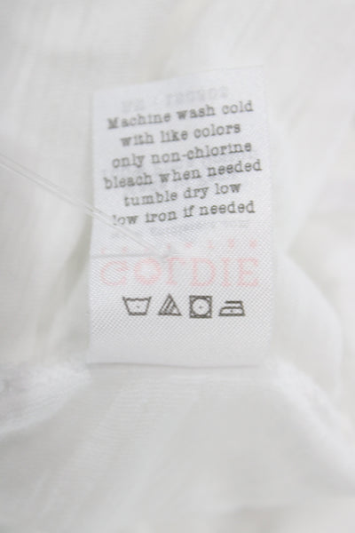 Goldie Womens Sleeveless Basic Tank Pima Cotton Crew Neck White Size XS