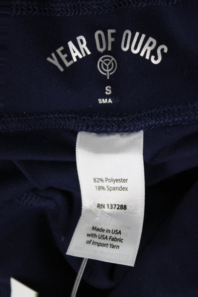 Year Of Ours Women Ankle Athleisure Blue Leggings Drawstring Size S
