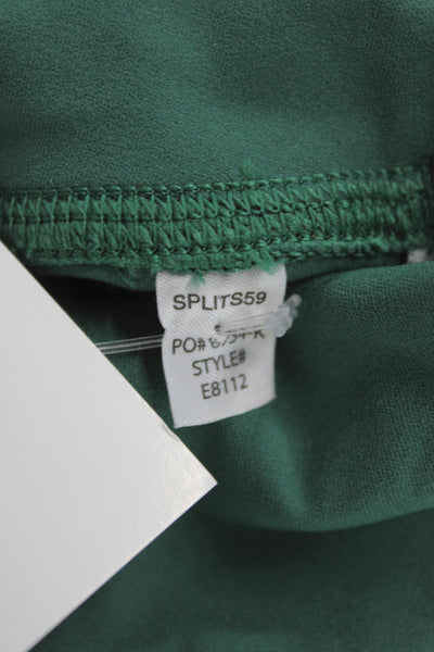 Splits 59 Womens Ankle Striped Green Leggings Athleisure Size S
