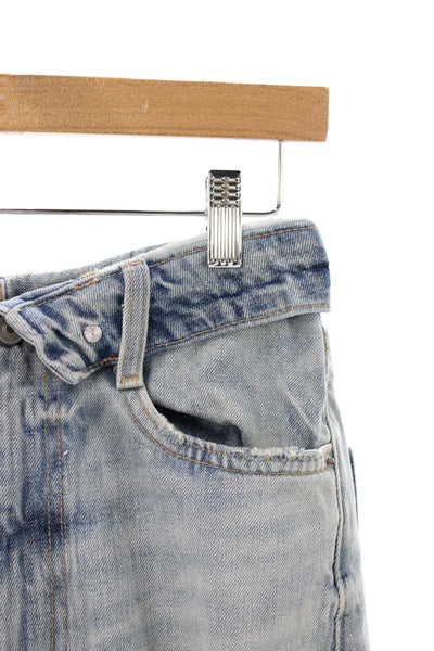 Zara Women Wide Leg Blue High Rise Cotton Jeans Size 0