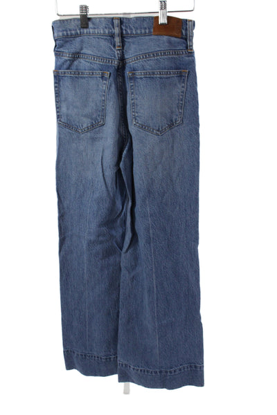 J Crew Womens Wide-Leg Jeans Blue Cotton Blend Size 26P