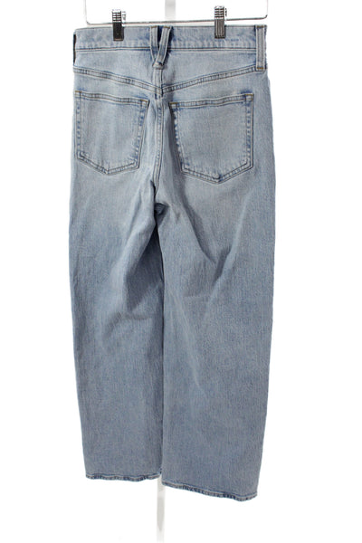 J Crew Women Wide-Leg Jeans Blue High Rise Cotton Size 24