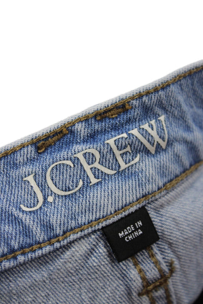 J Crew Women Wide-Leg Jeans Blue High Rise Cotton Size 24
