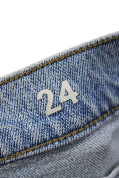 J Crew Women Wide-Leg Jeans Blue High Rise Cotton Size 24