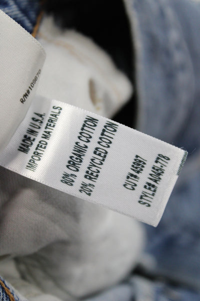 Agolde Womens Straight High Rise Jeans Blue Cotton Size 25