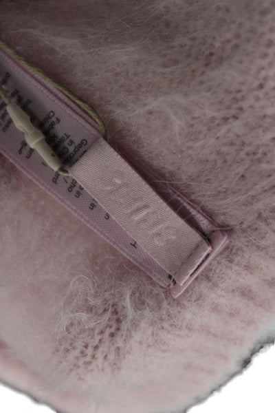 Skims Women Pink Alpaca Crew Neck Pullover Sweater Long Sleeve Size XS