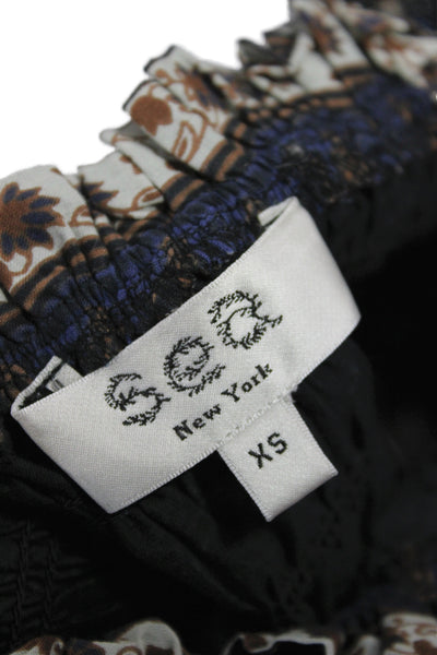 Sea New York Women Black Floral Camisole Square Neck Size XS