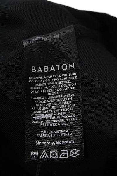 Babaton Women Basic Black Square Neck Short Sleeve T-Shirt Size XS