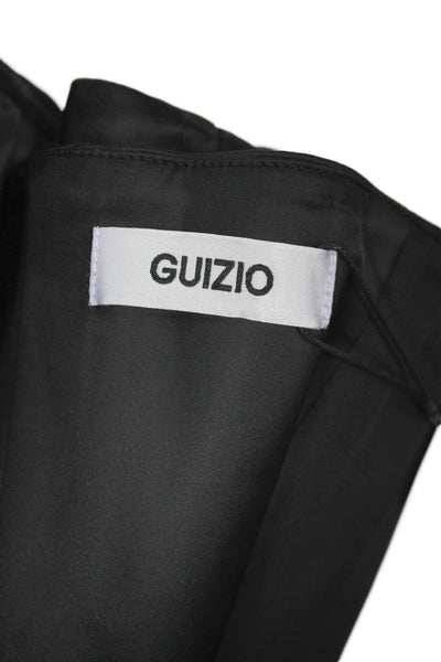 Guizio Womens Corset Dress Black Strapless Mini Hook Eye Sleeveless Size XS