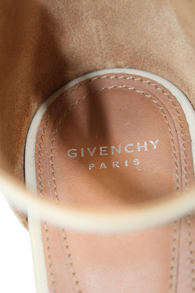 Givenchy Womens Leather Ankle Strap Sandal Heels Beige Size 38 8