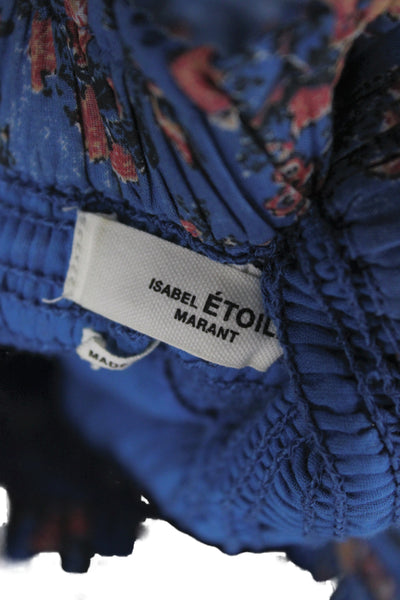 Isabel Marant Women Mini Floral Cotton Skirt Blue Bohemian Size 36