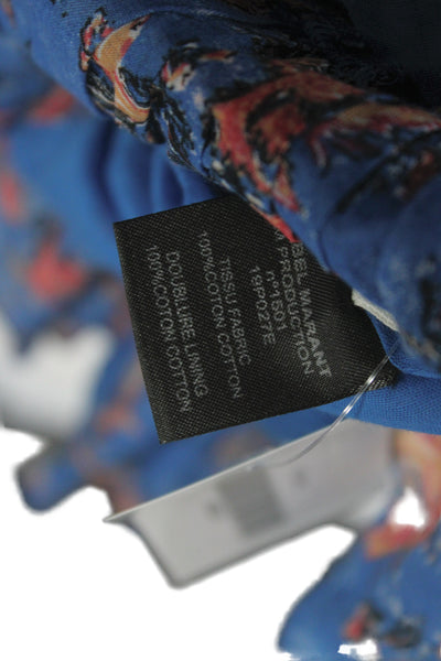 Isabel Marant Women Mini Floral Cotton Skirt Blue Bohemian Size 36