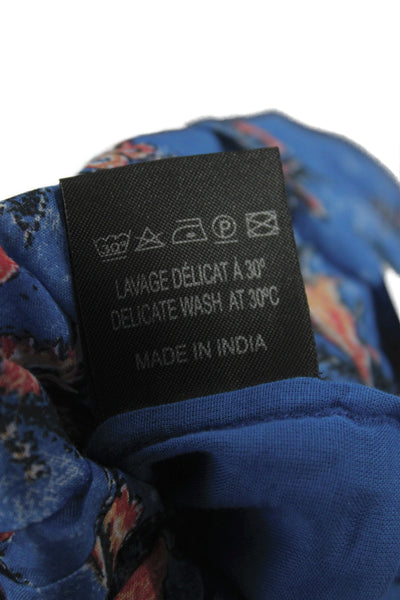 Isabel Marant Women Mini Floral Cotton Skirt Blue Bohemian Size 36