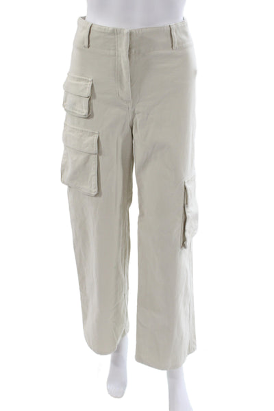 Wilfred Free Womens Beige Cargo Pants Button Cotton Size 2